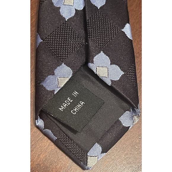 Michael Michael Kors Black Blue 100% Silk Men’s Neck Tie Made In China - Picture 7 of 9
